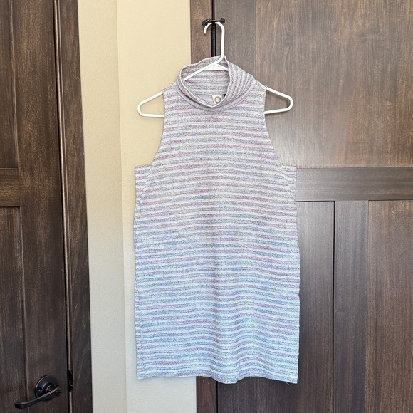 Anthropologie Akemi + Kin Sleeveless Striped Cowl Neck Shift Dress Size Small - Picture 2 of 10